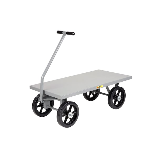Heavy-Duty Wagon Truck, 3500 lb Cap, 12" Mold-On Rubber, Flush Deck